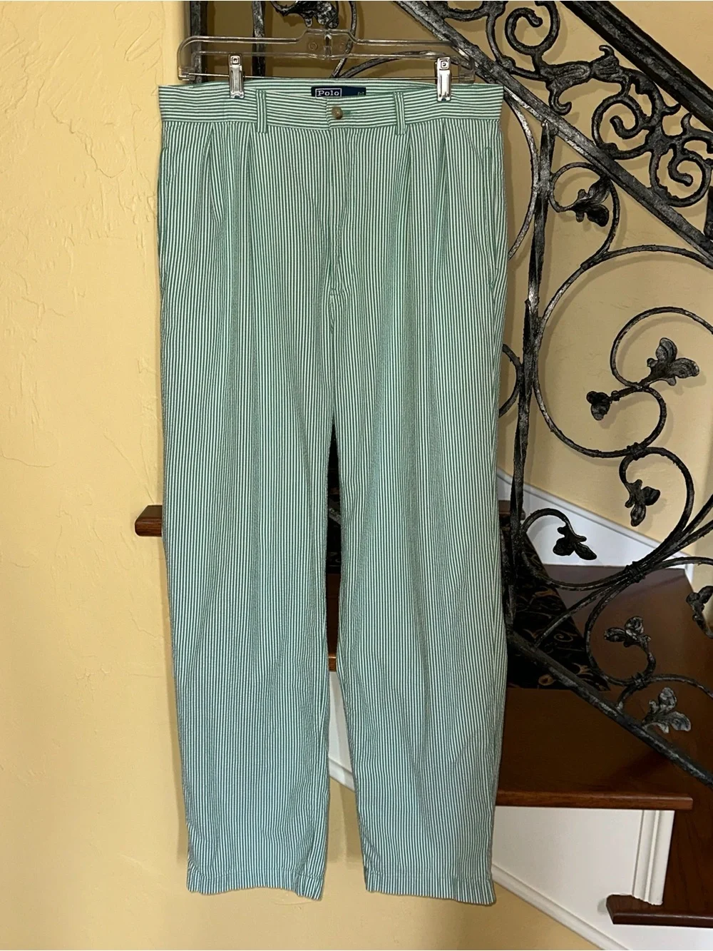 Polo Ralph Lauren Striped Green Seersucker Pants - Picture 2 of 9